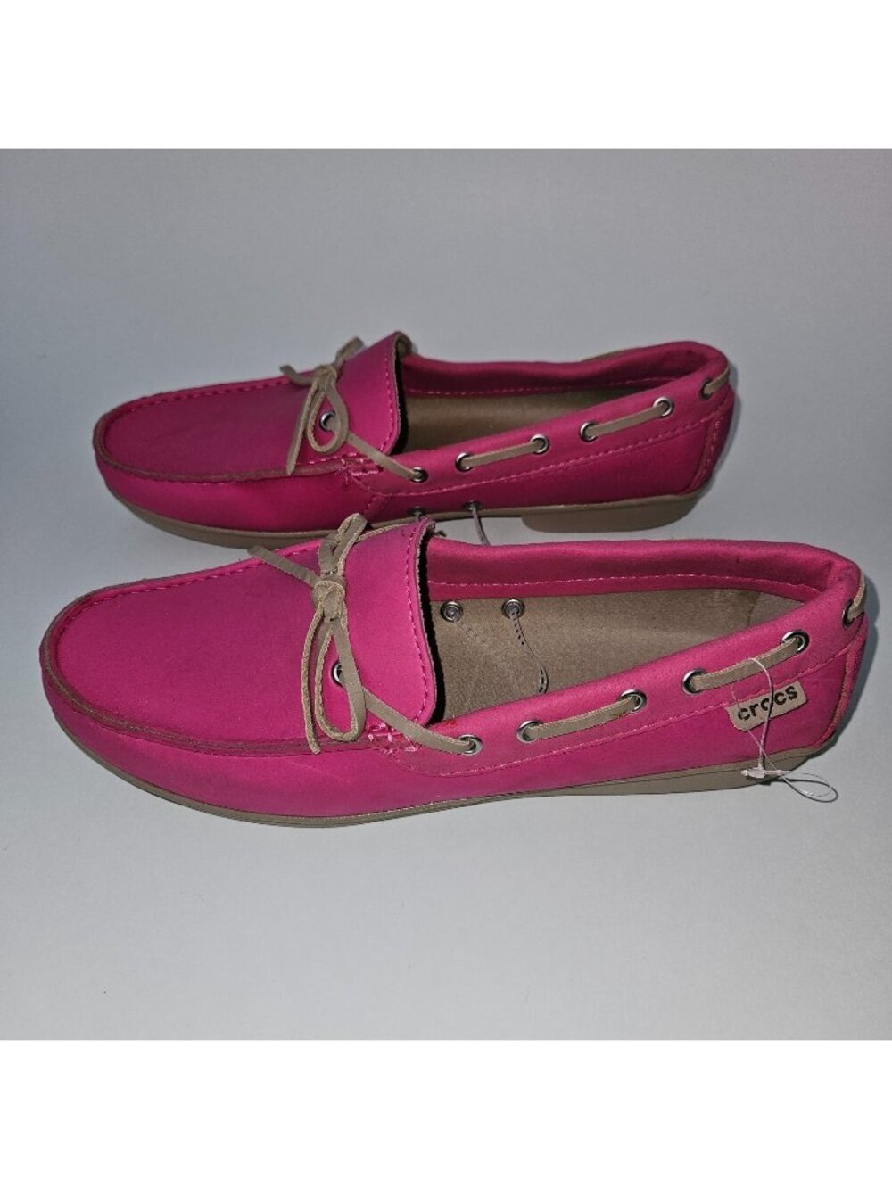 Crocs Women's Wrap Colorlite Loafer Slip On Shoe 15753 Pink Brown W10 NEVER WORN